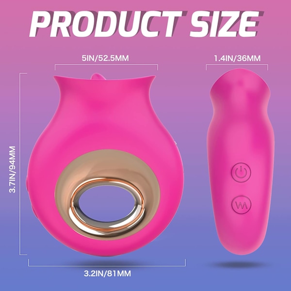 2025 Senaste Modell Vuxenleksaker Ros Klitorisvibrator, Tungleksak