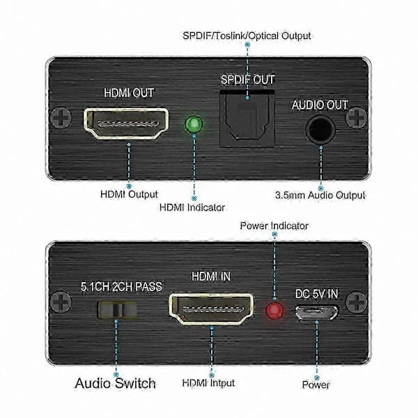 Digital o Converter HDMI til SPDIF Optisk Stereo Extractor Adapter 0701