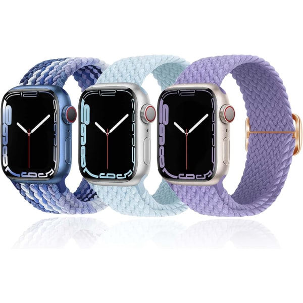 3-pack vävda band kompatibla med Apple Watch Band 38mm 40mm 41mm