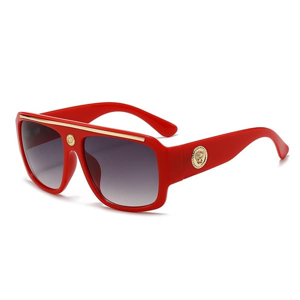 2026 Retro Oversized Solbriller - Stilige og Trendy Red frame gradient gray