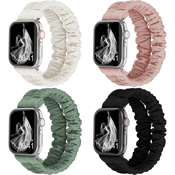 Kompatibel för Apple Watch Band Scrunchie 38mm 40mm 41mm 4pcs 3 38mm/40mm/41mm-S