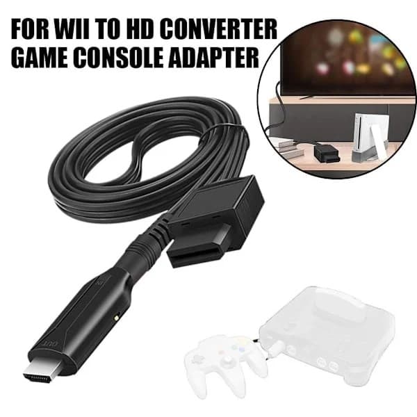 til HDMI-adapterkabel, 2 HDMI-adapter, egnet til Full HD-gamingdisplay, A
