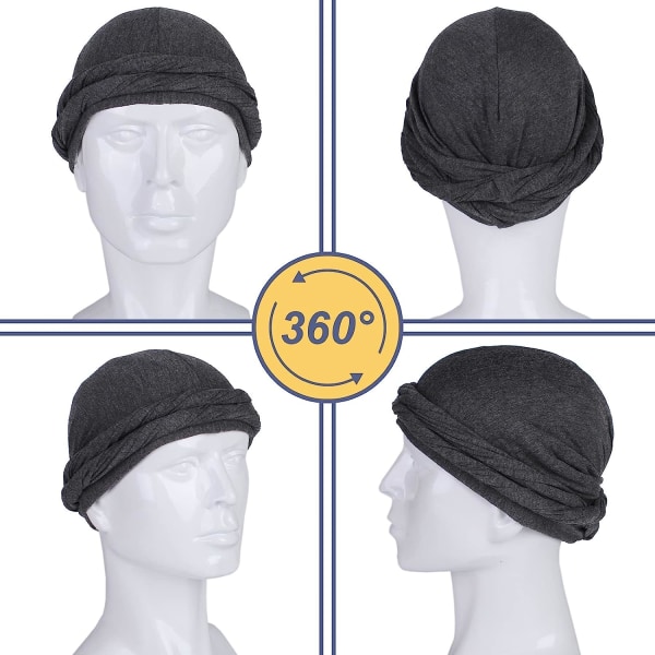 2 st Halo Turban för Män Modaltyg Huvudband Satin 2pcs 3