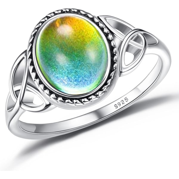 925 Sterling Silver Moonstone Ring - Handgjord Solitaire Statement Ring