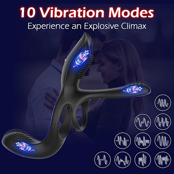 2025 Senaste Modell Vibrator för par, vibrerande ring 3 i 1