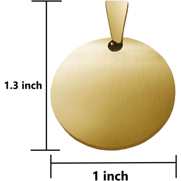 Blanka stämplar guld runda metallhängen