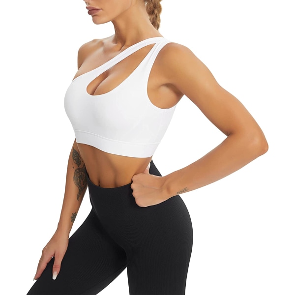 One Shoulder Sports BH för kvinnor Sexig söt träningsyoga XL