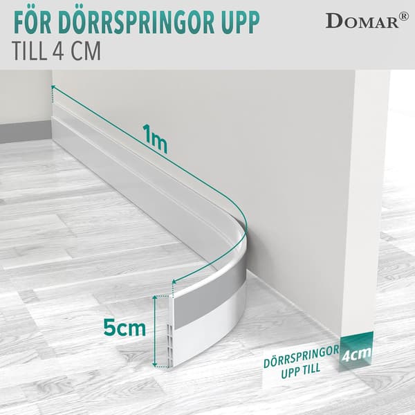 Trækstopper til døre 100 cm hvid - dørtætning selvklæbende ekstra stærk - dørstopper for maksimal isolering - lufttrækstopper til døre - do