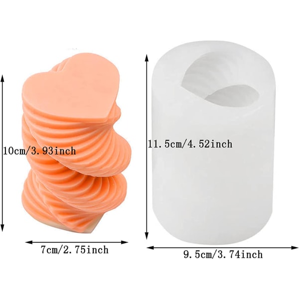 3D roterande hjärtform mould, kreativ 3D-kärlek F