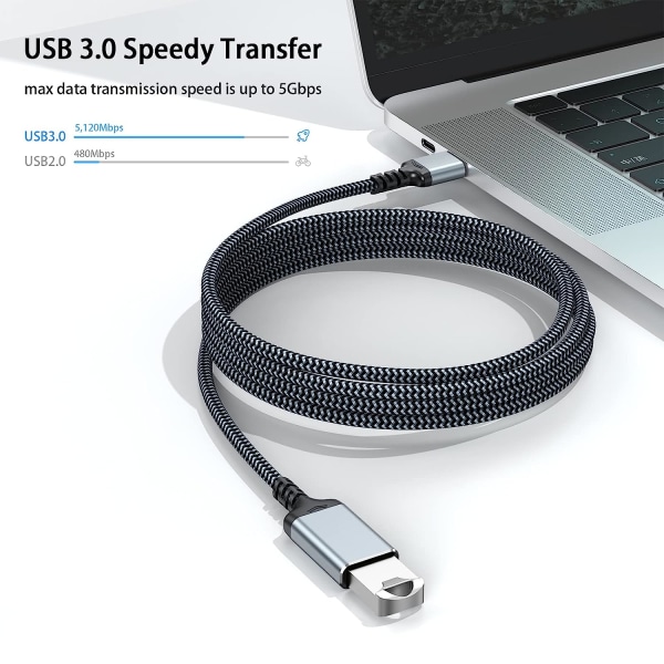 USB 3.0 Förlängningskabel 6,6 fot, USB A Förlängningssladd Flätad