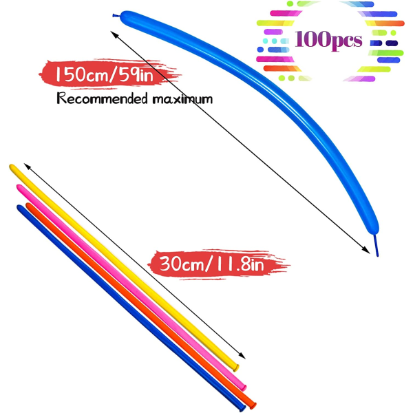 100 st blå magra förtjockningsballonger