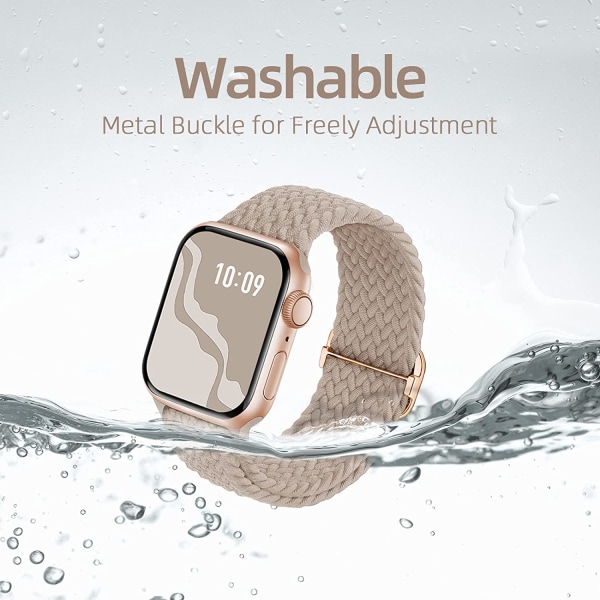 Flätad Stretchy Solo Loop kompatibel för Apple Watch Band 4pcs 3 42/44/45/49mm