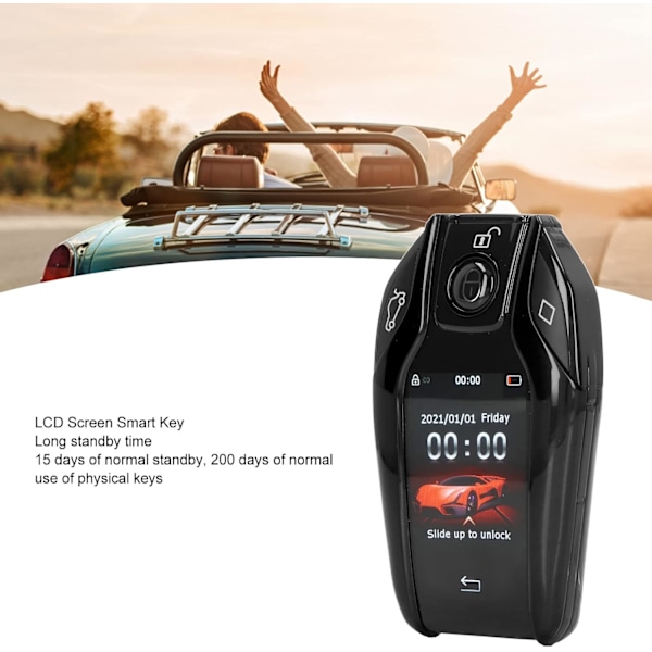 Universal TK800 LCD-skärm Smart Nyckel Fjärrkontroll Nyckellös Ingång Aluminiumlegering Bil Fjärrkontroll Nyckel för Alla Start Stopp Motor Knappar