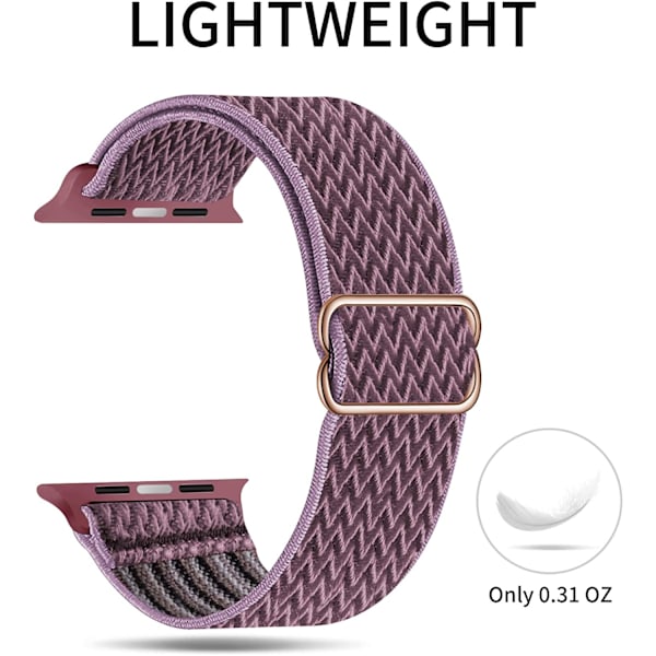 Stretchbarnd Solo Loop Kompatibel med Apple Watch Band Smokey Mauve 38/40/41mm