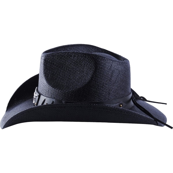 Western Outback Cowboyhatt Herr Dam Stil Halm Filt Black