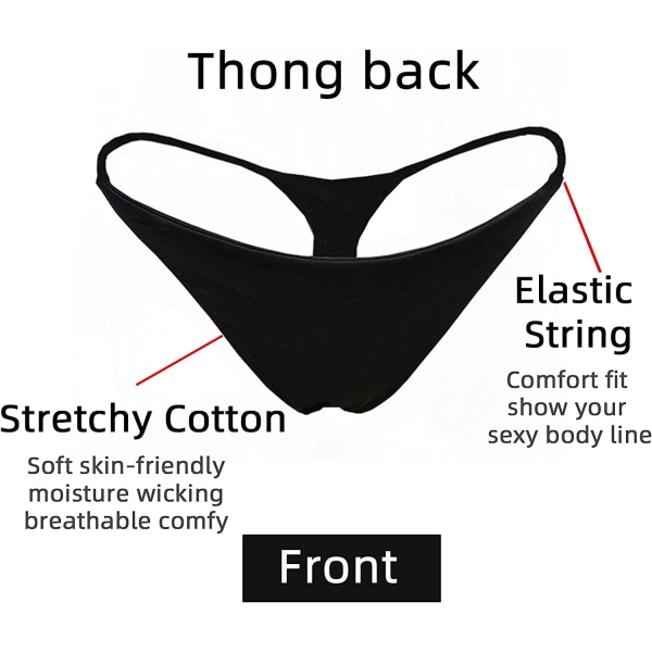 Bomullstrosor för kvinnor Sexig sömlös kvinna G String 3 Pack 4 S