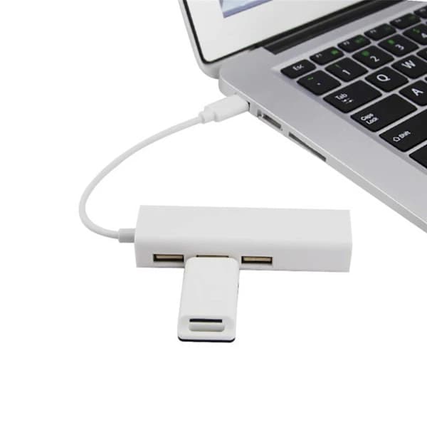 Netværksadapter RJ45 Hub Netværksforbindelse via USB hvid hvid usb-c