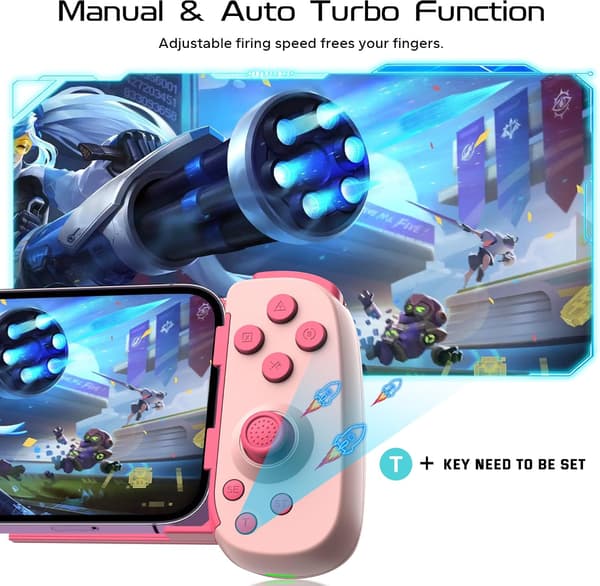 2025 Seneste Model Trådløs Telefoncontroller til iPhone/Android, Mobil Spilcontroller med Hall Joystick Egnet til Xbox Cloud Gaming