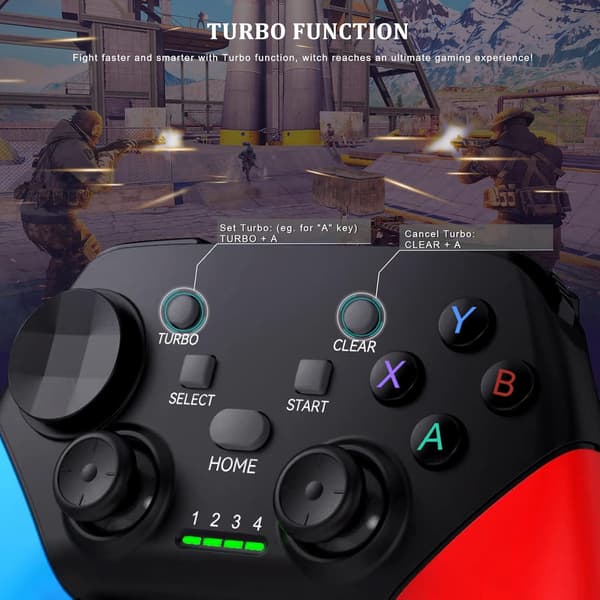 2025 Seneste Model Trådløs Mobil Gaming Controller Gamepad til iPhone/Android/iPad/PC/Switch/PS4/PC Joystick med Telefonholder, Understøttet