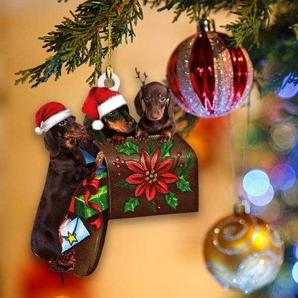 Flade julegravhundepynt