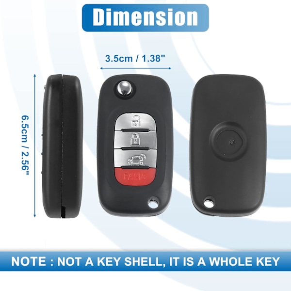 CWTWB1G767 4-knapps Fällbar Bil Nyckellös Fjärrkontroll Nyckelbricka Proximity Smart Fob för Smart Forfour 2015-2017 Fortwo 2015-2017