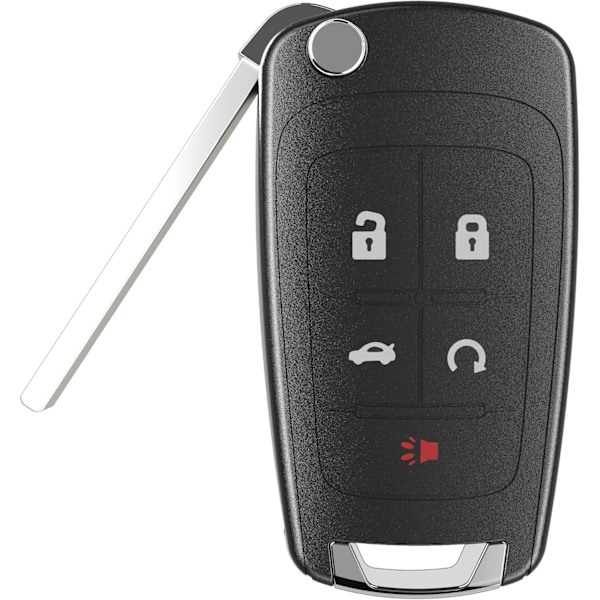 5 Knappar Fällbar Bilnyckel Fjärrkontroll Passar Chevy Camaro 2010-2018/Chevy Cruze 2011-2016/Chevy Equinox 2010-2019/Chevy Malibu 2013-2016 Re