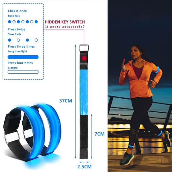 Laderbare Reflekterende Armbånd - Høy Synlighet LED Håndleddsstropper