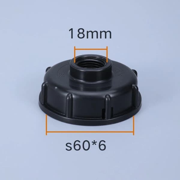 2 STK IBC Tank Fitting Gevindhætte SORT 18MM sort 18mm