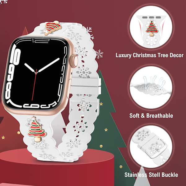 Julband till Apple Watch, Kompatibelt med 38mm White/Christmas Tree 38mm/40mm/41mm