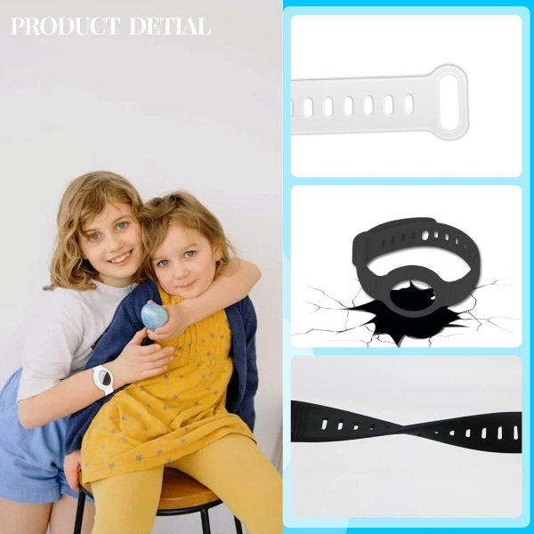 2-pack AirTag -armband för barn - Mjukt silikonvattentätt AirTag case