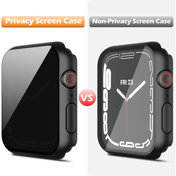 2-pack All-Around Privacy PC HD case med knapp för Apple Watch