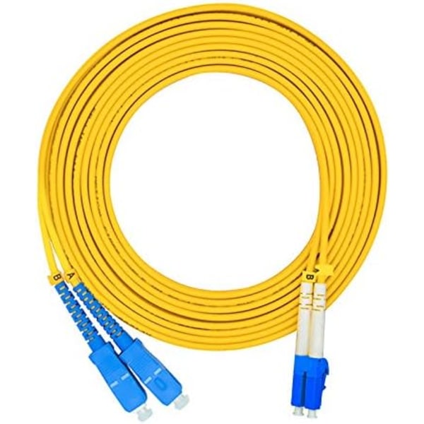 Högkvalitativ helt ny 3 meter 10ft LC till SC Duplex 9/125 Singlemode Fiber Optisk Kabel Jumper Optisk Patchkabel LC-SC LC-SC