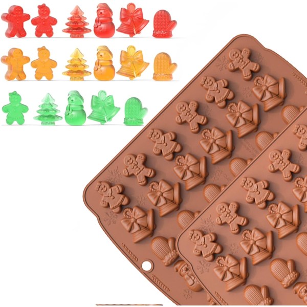 Julchokladform Pepparkaksgubbe Klocka Snögubbe