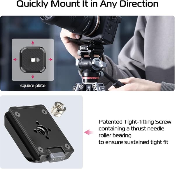 2025 Seneste Model UKA02 Quick Release Plade (Top Plade) Tripod Quick Release Kamera Mount Adapter System Egnet til UKA01/ UKA03/ Arca S
