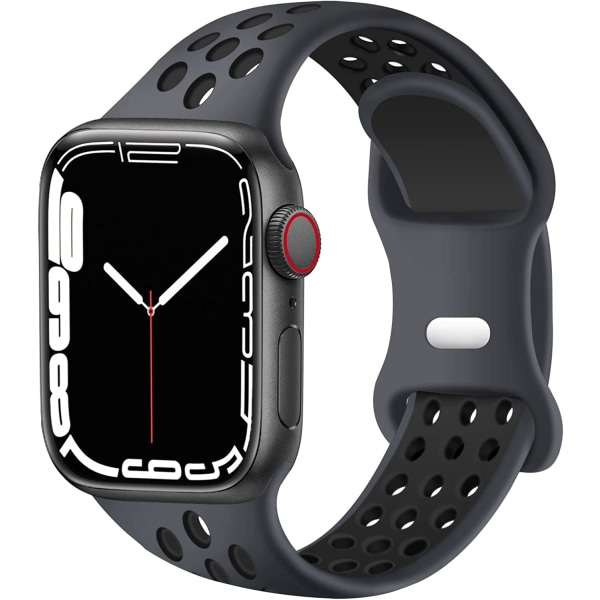 Sportband kompatibel med Apple Watch-band 49mm 45mm 44mm Anthracite Black 42mm/44mm/45mm/49mm