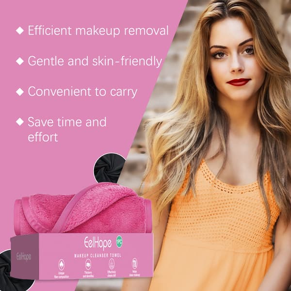 Fiber makeupfjernerhåndklæder til skånsom rensning af ansigts- og øjenmakeup.