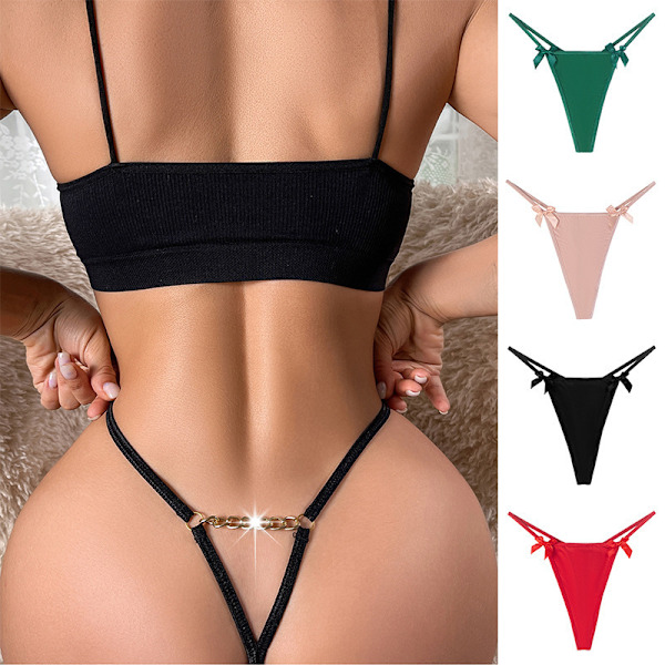 4 rosetter sexig stringtrosa dam metallkedja frestelse sexiga trosor stor storlek