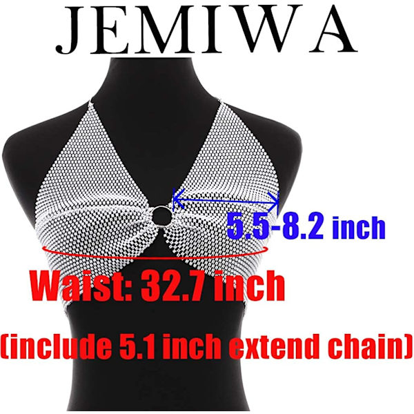2025 Senaste Modell Strass BH Topp Kristall Kroppskedja BH Sexig Glittrig Crop Top Justerbar Bikini