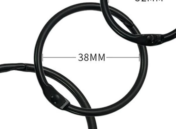 gardinringe med clips, sort, 20 stk.