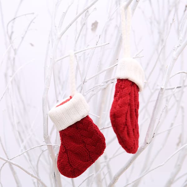 2 delar julstickad bestickset i strumpform