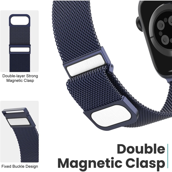 Magnetband för Apple Watch Band 41mm 40mm 38mm 49mm 45mm Navy Blue 42MM/44MM/45MM/49MM