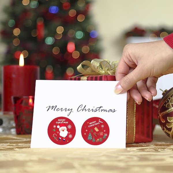 Runde selvklebende juleforseglingsklistremerker