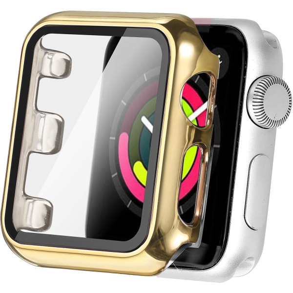 44 mm case kompatibelt Apple Watch -band med inbyggt härdat glas