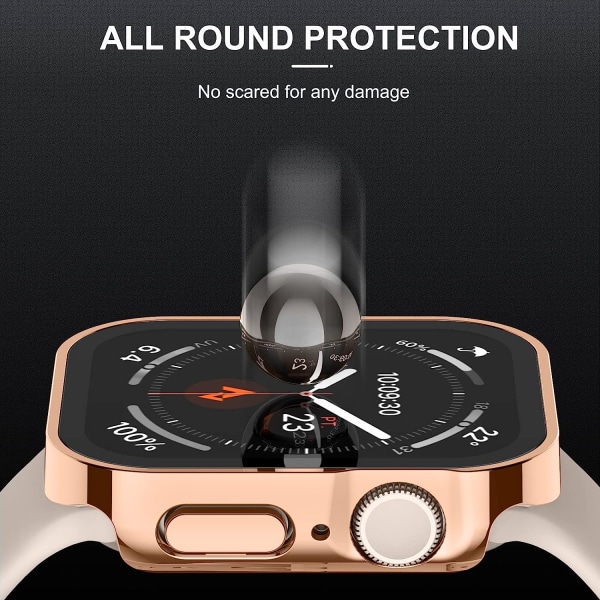 2-pack hårt case som är kompatibelt med Apple Watch 41Mm Series 8 Series 7 Rosegold/Clear 41mm