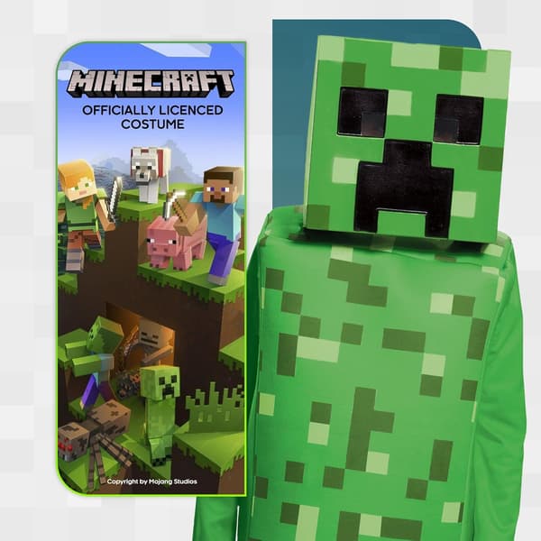 Minecraft Halloween Rollspel Creeper Klassisk Minecraft Kostym S (4-6)