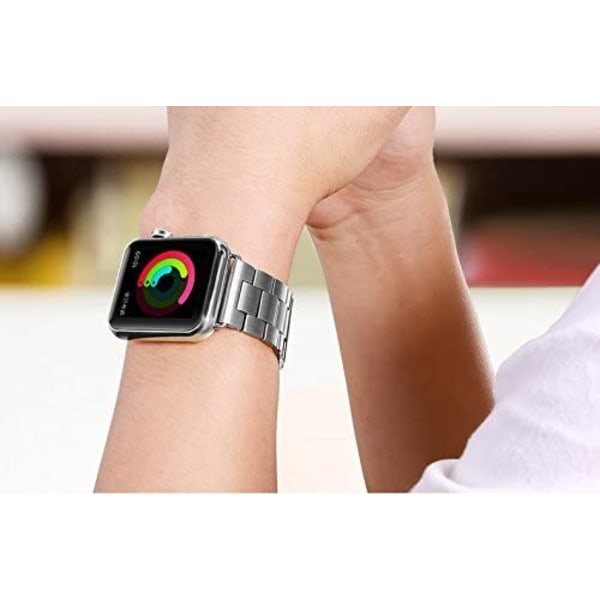 Ersättning för Apple Watch-armband 38mm 40mm 42mm 44mm 3 blades Silver 42mm/44mm/45mm