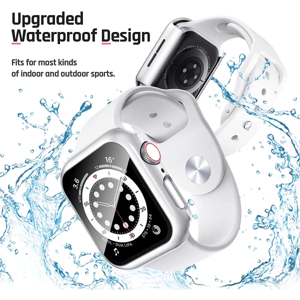 Vattentätt case för Apple Watch 44Mm Se (2:a generationen) Series 6 5 4 Silver 44mm