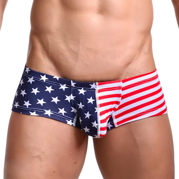 2025 Senaste Modell Herrkalsonger, USA Amerikanska Flaggan Sexiga Boxerkalsonger Mjuka Underkläder Kalsonger US S/Midja:28-30/Tag M