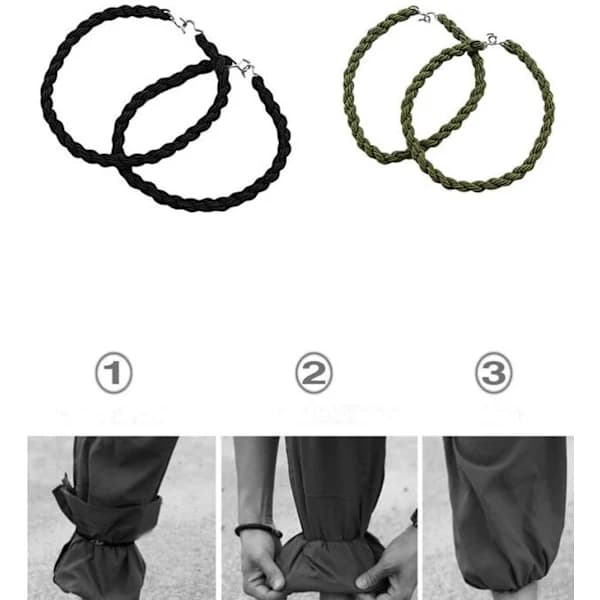 2 par elastiske støvlestropper Bukseben Bluseholdere med metalkrog (grøn, sort)