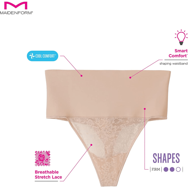 Dam Tämj Din Mage Spets Tanga Underkläder, Fast Kontroll Pink Pirouette Lace S